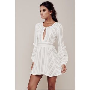 For Love & Lemons Long Sleeve Keyhole Alessandra Dress, Size S